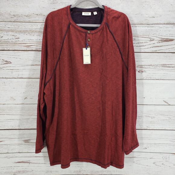 ROWM New Men's Cinnamon Cotton Pullover Long Sleeve Henly Shirt Size 4XT - Picture 1 of 13